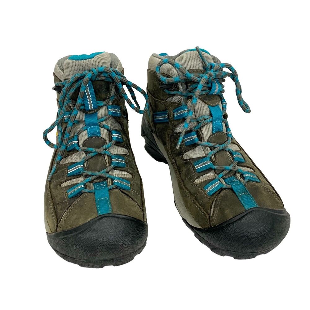 KEEN Targhee II Mid Hiking Boots Gray Blue Waterproof Size 9 39.5 (No Insoles) - Picture 4 of 14